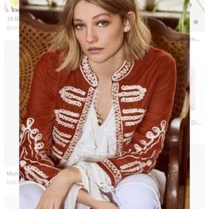 Monsoon Velvet Military/ band jacket